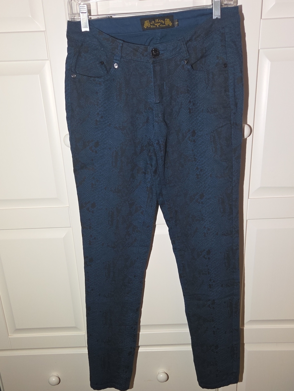 Textured Navy Slim Trousers